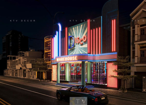 Thiết Kế Mặt Tiền Beer Lounge Nightlife Phong Cách Disco | KTV Decor