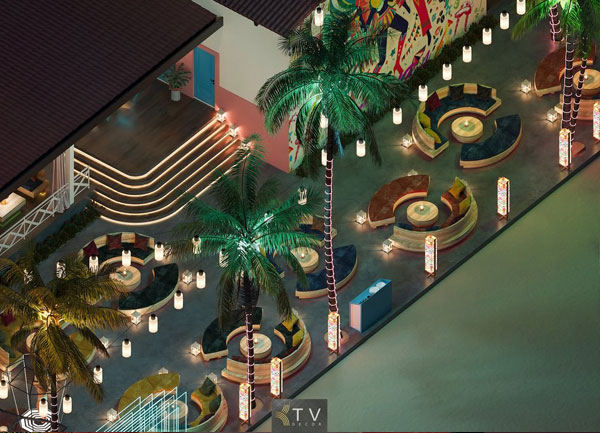 Không gian ngoài trời Lounge Bar SAMBA LOUNGE – Thiết kế bởi KTV Decor