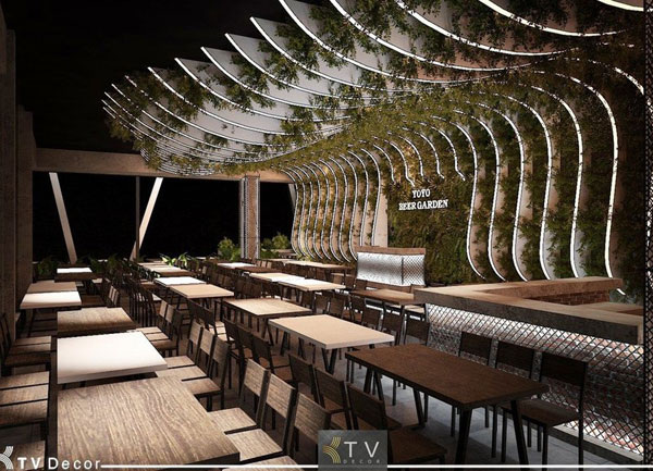 Thiết Kế Nội Thất Beer Food Garden Độc Đáo – Không Gian Ánh Sáng - Cây Xanh Ấn Tượng