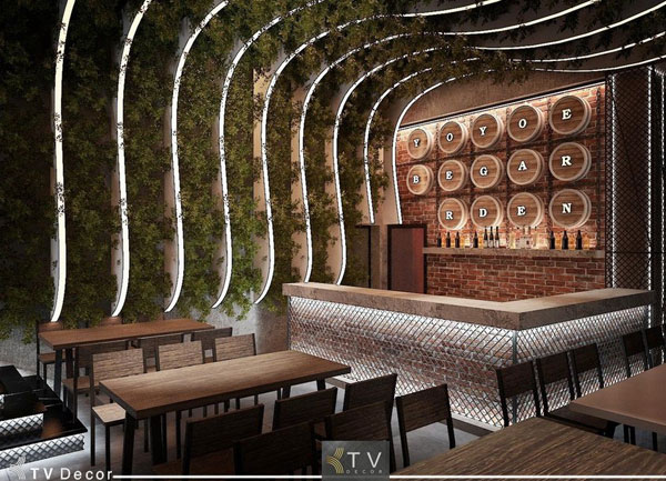 Thiết Kế Quầy Bar Beer Garden YOYO – Phong Cách Công Nghiệp