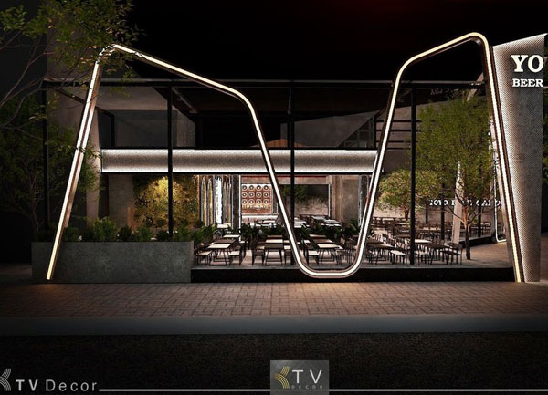 Thiết kế ngoại thất beer food garden YOYO ấn tượng