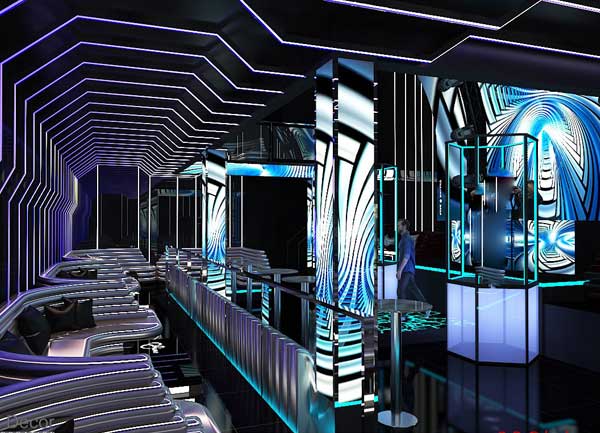 Thiết kế trung tâm nội thất sàn club New 92 với ánh sáng LED 3D