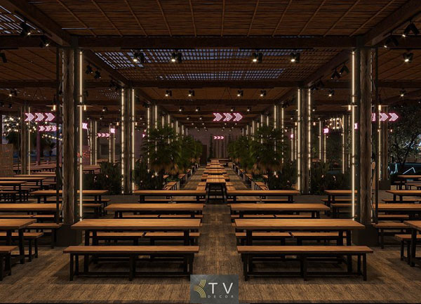Thiết Kế Không Gian Trung Tâm Nhà Hàng YOYO Beach Beer Garden