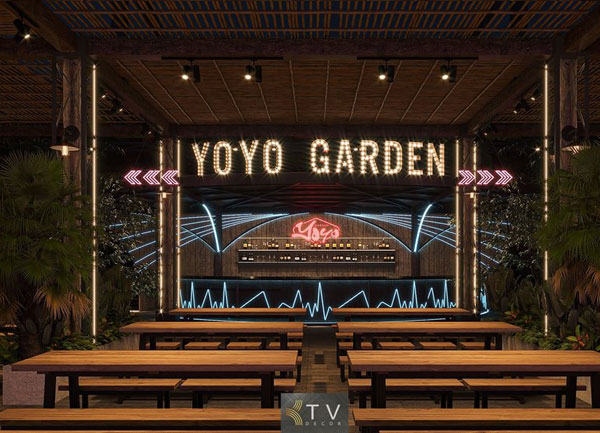 Thiết Kế Khu Vực Quầy Bar Nhà Hàng YOYO Beach Beer Garden