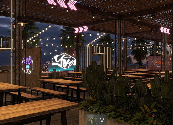 Góc Chill YOYO Garden – Không Gian Đèn Dây, Neon Và Cây Xanh Hài Hòa