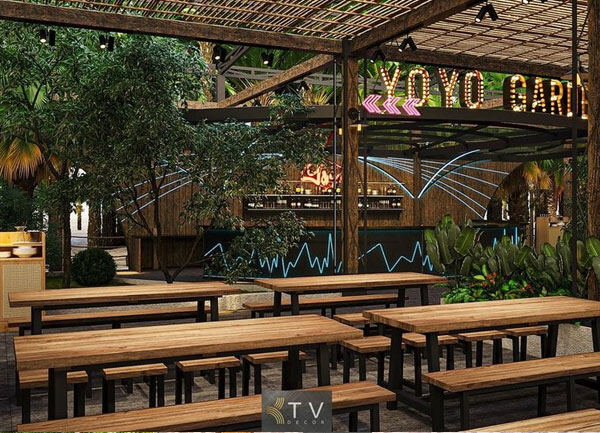 Thiết Kế Khu Trung Tâm Nhà Hàng YOYO Beer Food Garden