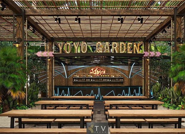 Thiết Kế Khu Quầy Bar Chính YOYO Garden – Giao Điểm Của Phong Cách & Trải Nghiệm