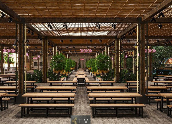Thiết Kế Không Gian Ngồi Ăn Rộng Lớn Nhà Hàng YOYO – Beer Garden