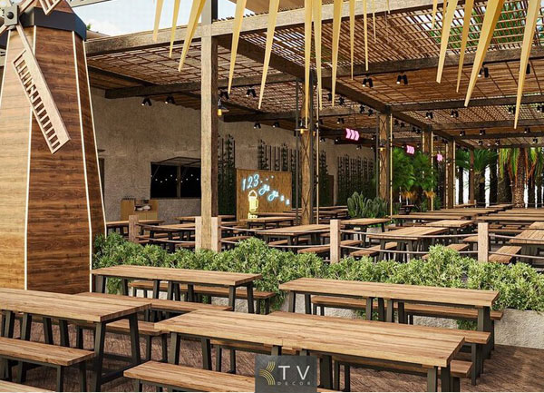 Thiết Kế Không Gian Nhà Hàng YOYO Beer Garden Gần Gũi Tự Nhiên – KTV Decor