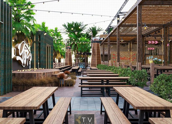 Thiết Kế Khu Trung Tâm Nhà Hàng YOYO Beer Food Garden