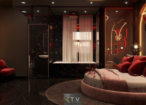 Thiết kế mô hình phòng khách sạn tình yêu