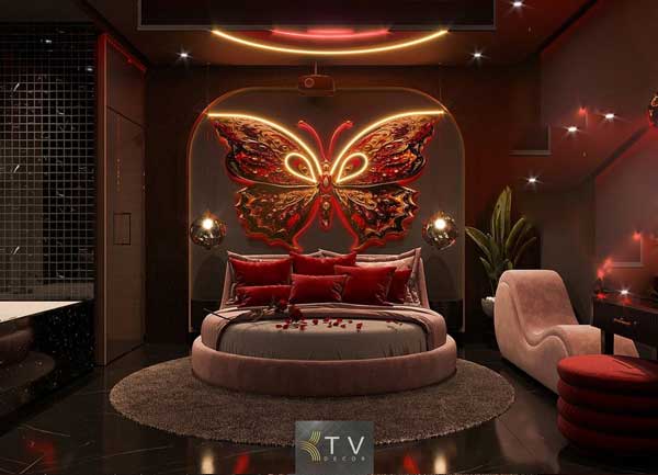 Thiết kế nội thất khách sạn tình yêu phong cách sexy nghệ thuật