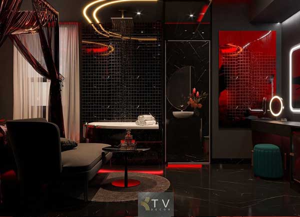 Thiết Kế Phòng Khách Sạn Tình Yêu Phong Cách Sexy