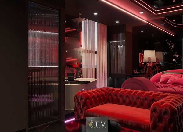 Thiết kế Khách Sạn Tình Yêu 25-30m2 Có Bồn Tắm Trong Phòng – Thi Công Trọn Gói Bởi KTV Decor