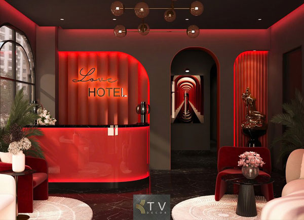 Thiết Kế Lễ Tân Khách Sạn Tình Yêu | Dự Án Love Hotel – KTV Decor