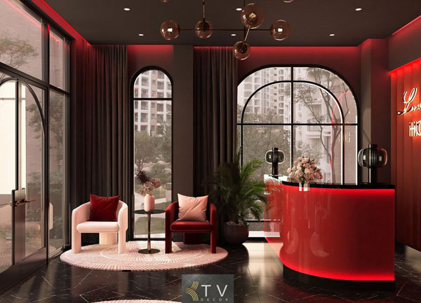 Thiết Kế Khu Vực Lễ Tân Khách Sạn Tình Yêu Dự Án Love Hotel KTV Decor