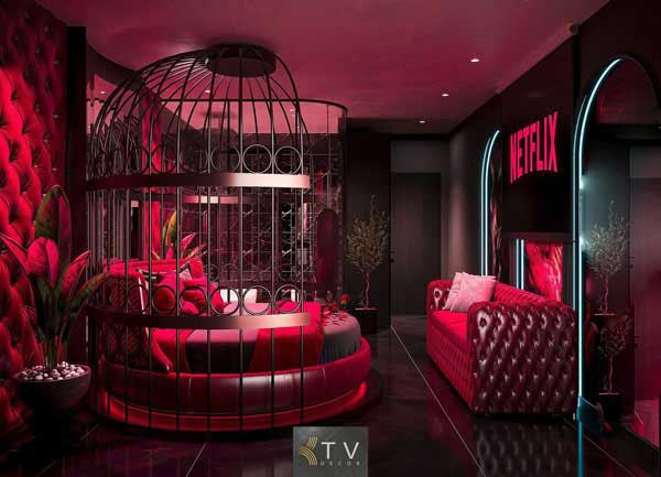 Thiết Kế Nội Thất Phòng Khách Sạn Tình Yêu Lồng Sắt The Cage