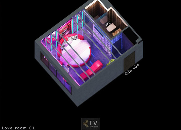 Thiết Kế Thi Công Love Hotel 32–35m2 Báo Giá Trọn Gói Standard, Premium, VIP
