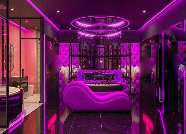 Thiết Kế Phòng Khách Sạn Tình Yêu Chủ Đề Playboy Gợi Cảm Bùng Cháy Đam Mê