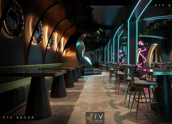 Thiết kế thi công nhà hàng phong cách Lounge Beer Garden Xu hướng