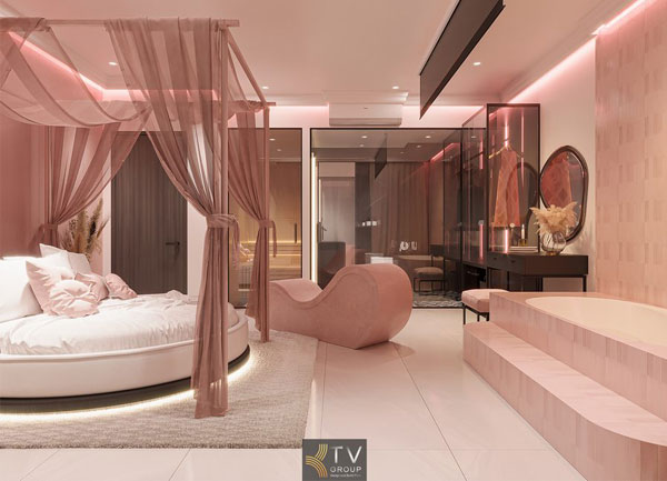 Thiết kế thi công phòng khách sạn chủ đề tình yêu tại Tây Ninh