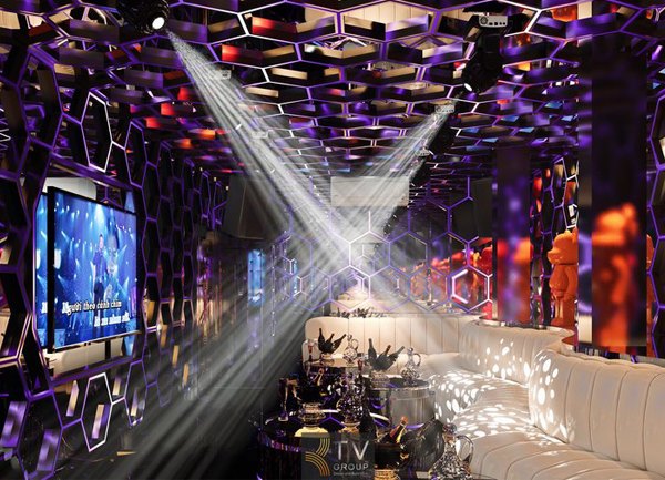 Mẫu thiết kế phòng karaoke VIP Concept Hexa Neon TP.HCM