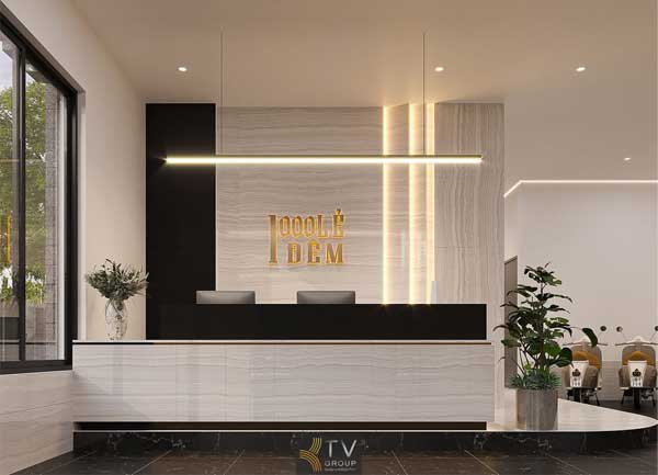 Thiết kế thi công quầy lễ tân khách sạn Modern Luxury Tây Ninh