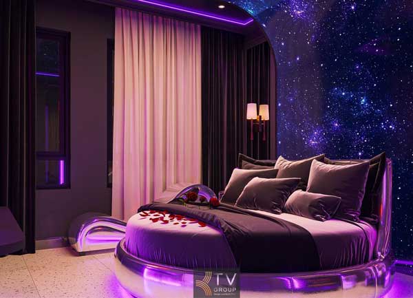 Thiết Kế Thi Công Khách Sạn Chủ Đề Tình Yêu Ánh Sáng Galaxy