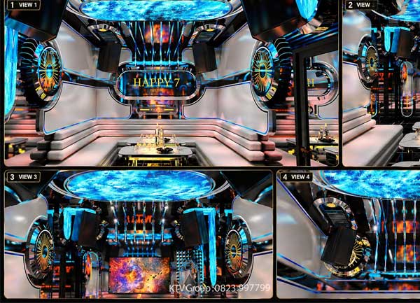 Thiết Kế Karaoke KTV VIP Hiện Đại Nội Thất Futuristic Ánh Sáng LED