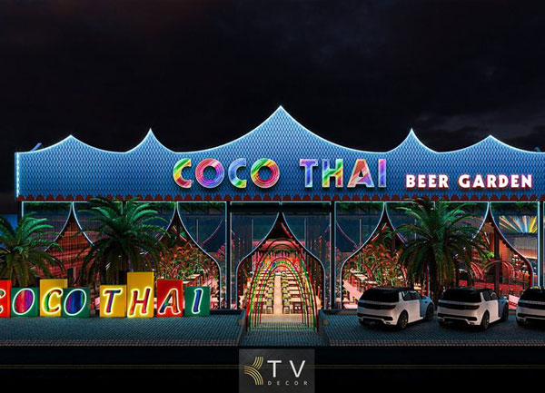Thiết Kế Mặt Tiền Nhà Hàng Coco Thai Beer Garden