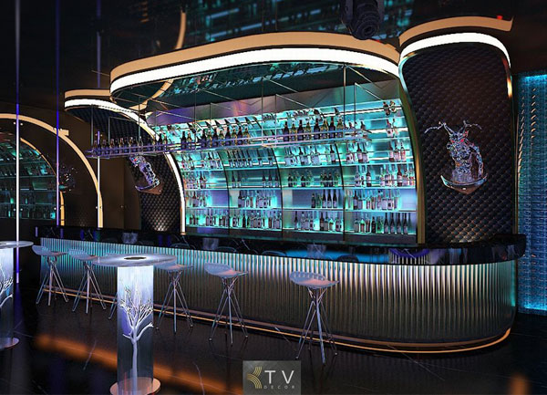 Quầy bar Nightlife Lounge mang phong cách hiện đại