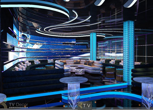 Thiết kế nội thất lounge chủ đề vũ trụ – OM Lounge ấn tượng