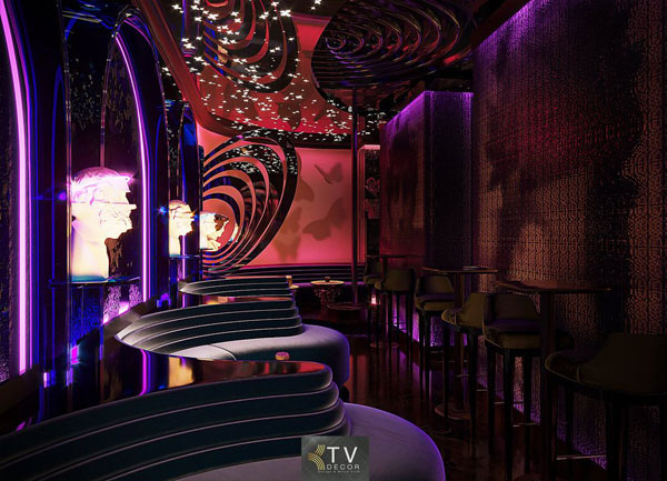 Thiết kế nội thất mini lounge Moth Lounge với không gian ánh sáng
