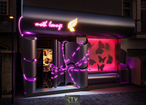 Thiết Kế Mặt Tiền Lounge Phong Cách Nightlife