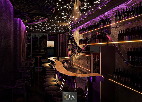 Quầy bar mini lounge phong cách nightlife hiện đại – KTV Decor thực hiện