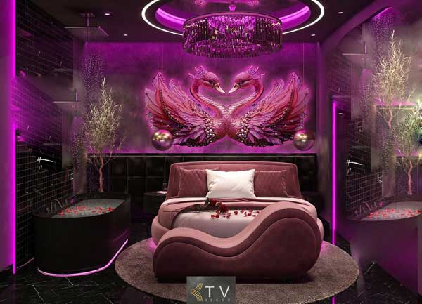 Thiết kế phòng khách sạn tình yêu Romantic Luxury