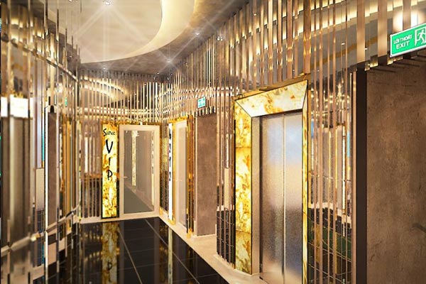 Mẫu thiết kế hành làng karaoke KTV43,Hành lang karaoke hiện đại