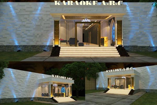 Giá thiết kế thi công mặt tiền quán karaoke đơn giản bình dân