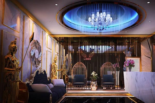 Thiết kế karaoke Sảnh trẻ trung hiện đại,thi công sảnh karaoke