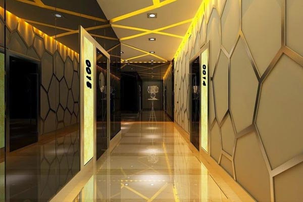 Mẫu thiết kế sảnh hành lang karaoke đơn giản giá rẻ KTV170