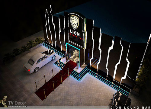Thiết kế mặt tiền ngoại thất Lion Lounge,đẹp độc đáo