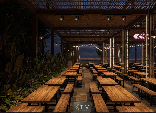 Thiết Kế Không Gian Trong Nhà Phong Cách Beach Beer Garden – YOYO Garden | KTV Decor