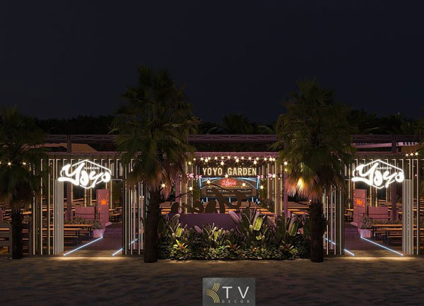 Mặt Tiền Nhà Hàng YOYO Beach Beer Garden Đẹp Rực Rỡ