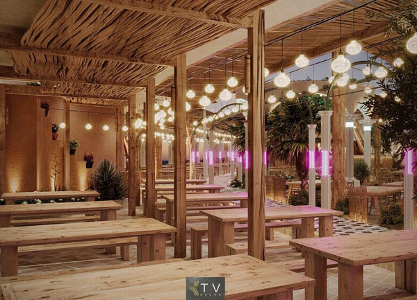 Thiết Kế Không Gian Chính Nhà Hàng Beer Garden – KTV Decor Thi Công Trọn Gói