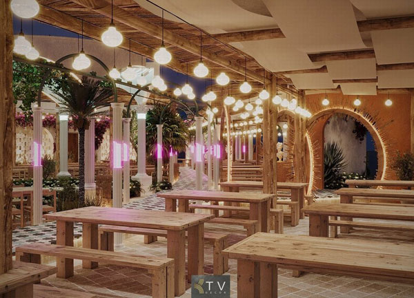Thiết Kế Nhà Hàng Beer Food Garden – Không Gian Đón Khách