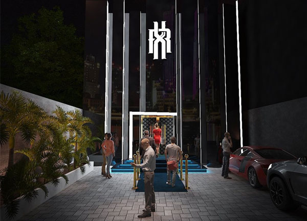 Thiết kế mặt tiền Lounge cao cấp ban đêm - KTV Decor thực hiện