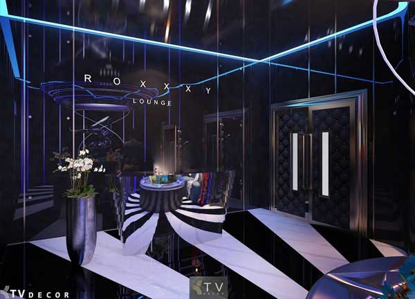 Thiết Kế Sảnh Lounge Nightlife Roxxy Đẳng Cấp Ngay Từ Cửa Vào